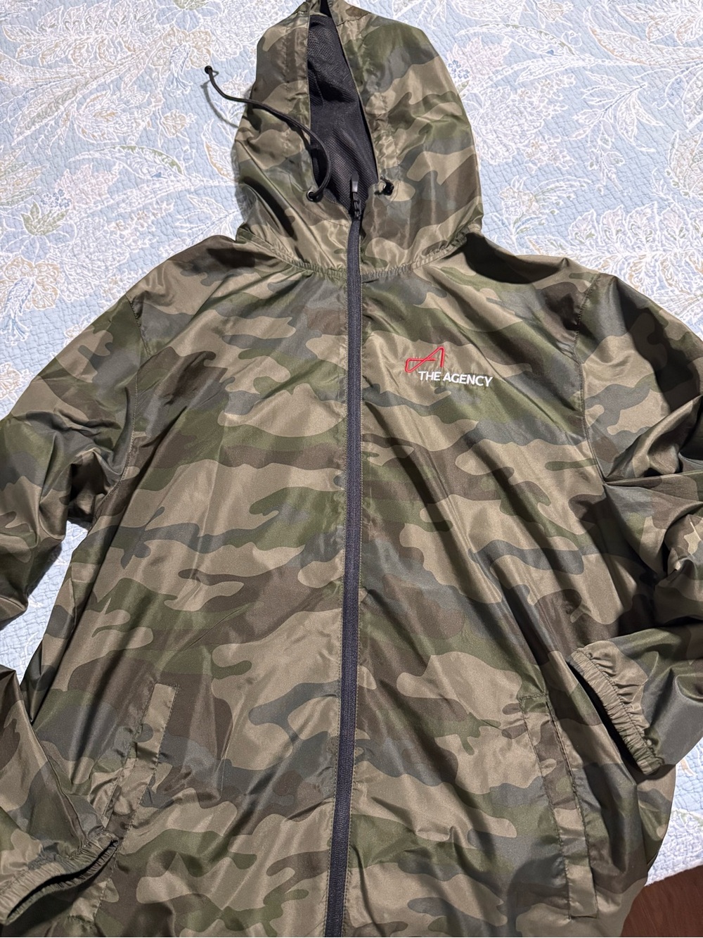 The Agency Camo Windbreaker Jacket with Hood